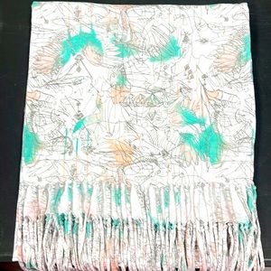 Volcom t-shirt scarf teal peach summer-used good.